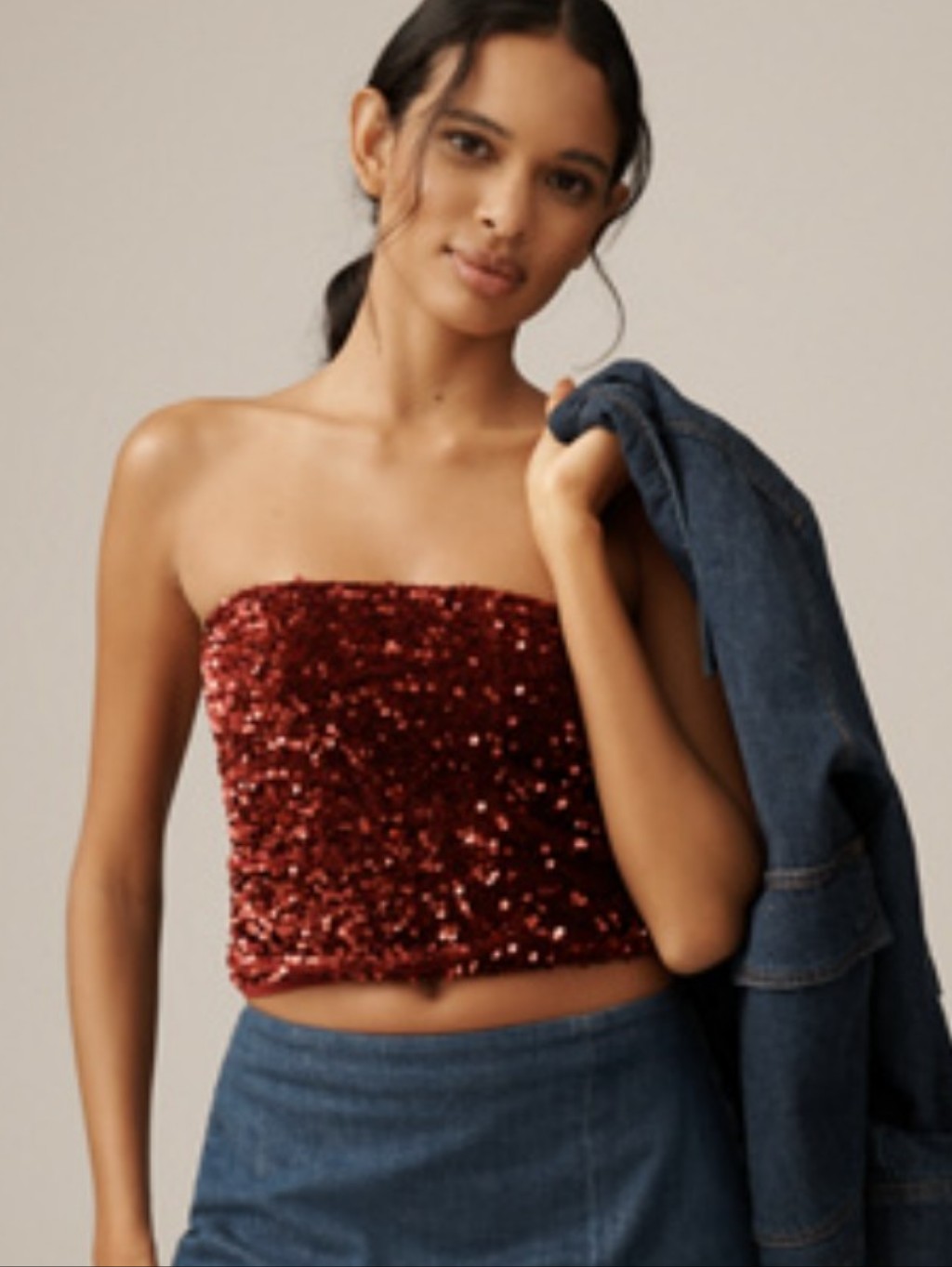 Nwt By Anthropologie Sequin Tube Top